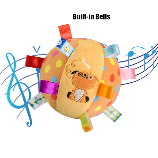 Plush Dog Sound Ringing Ball, Interactive Pet Toy, - side view - PET'S FUN | dog supplies