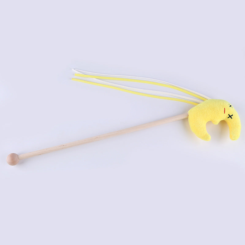 Interactive Cat Feather Wand Toy - Bell Mouse Teaser - lifestyle view - PET'S FUN | cat supplies