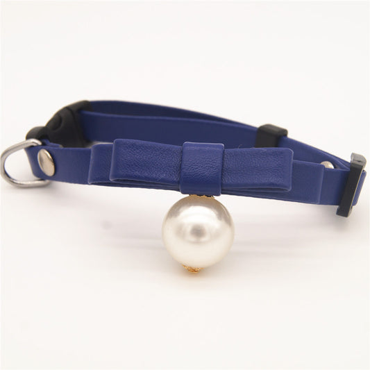 Seven-color Pearl Bow Cat And Dog Neck Flower Pet - side view - PET'S FUN | pet supplies