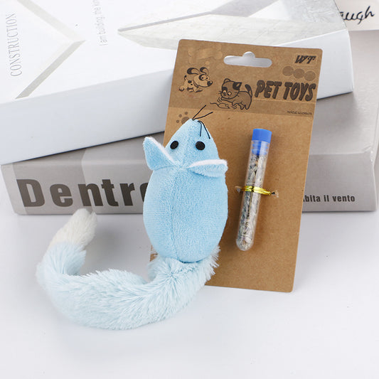Plush Mouse and Cat Toy - side view - PET'S FUN | cat supplies