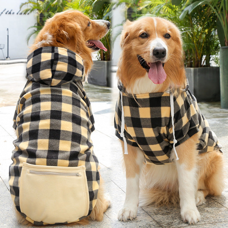 Fashion Pet Dog Simple Zipper Pocket Sweater - back view - PET'S FUN | interactive dog toy