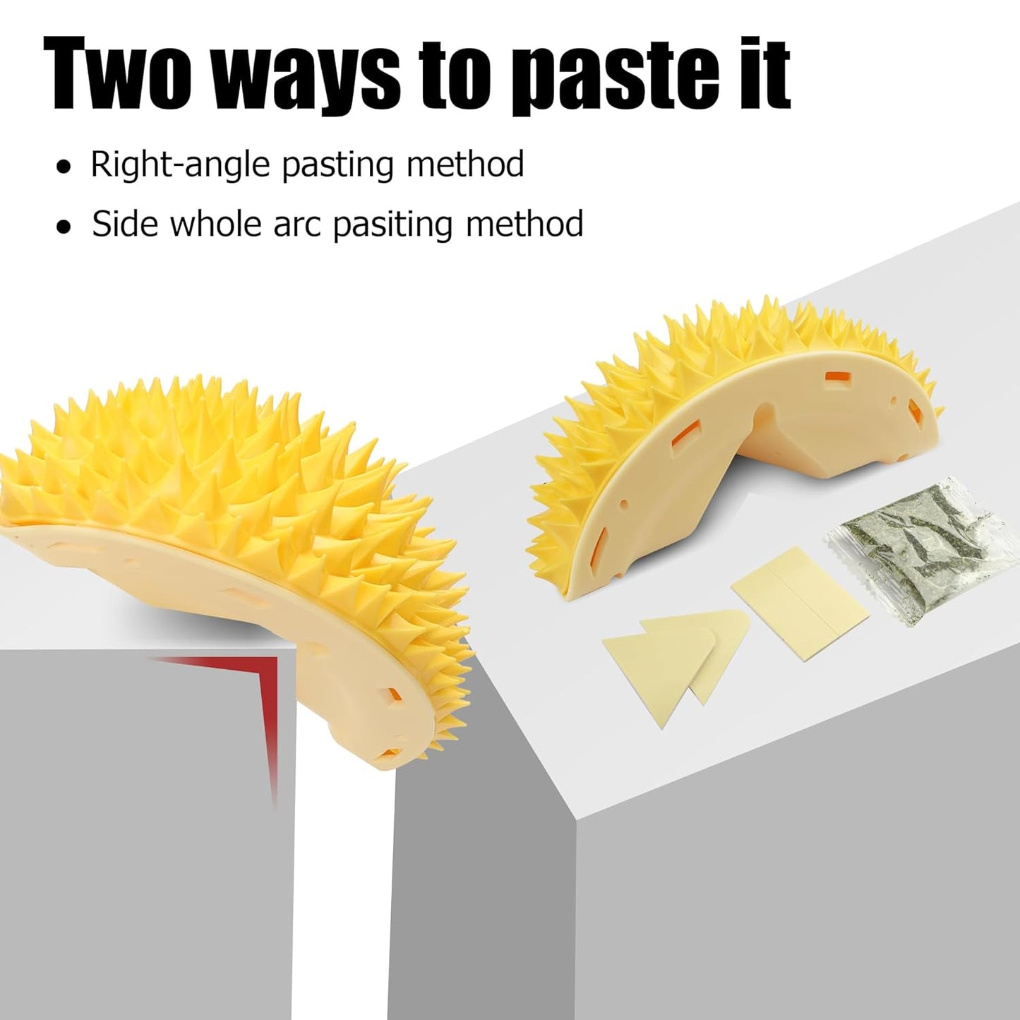 Cat Corner Scratcher Durian Shaped Corner Tickler Cat Mint Self Groomer Toy K...