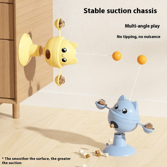 Pet Suction Cup Rotatable Food Leakage Cat Toy - side view - PET'S FUN | cat supplies