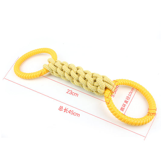 Natural Cotton Rope Dog Toys Tough and Interactive Dog - side view - PET'S FUN | dog supplies