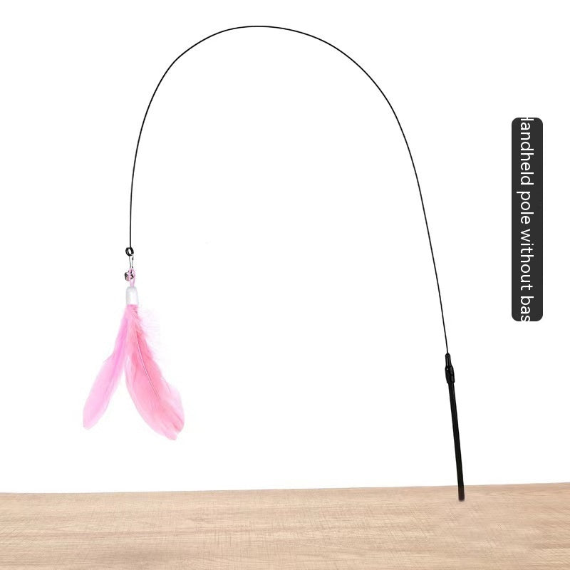 Cat Toy Long Brush Holder Suction Cup with Bell - lifestyle view - PET'S FUN | interactive cat toy