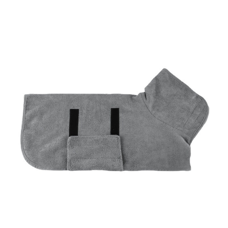 Pet Bathrobe Fast Drying Towel Microfiber - side view - PET'S FUN | dog play