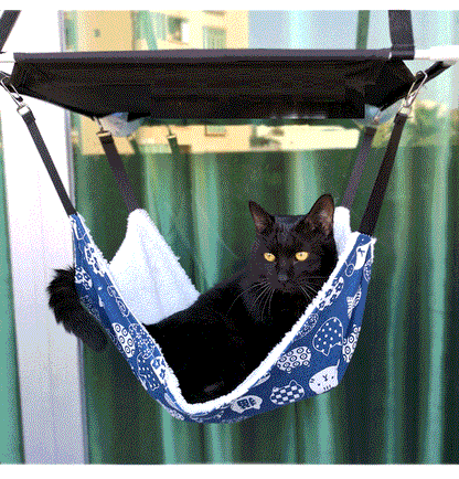 Breathable Fleece Hook Pet Hammock Supplies - angle view - PET'S FUN | pet accessories