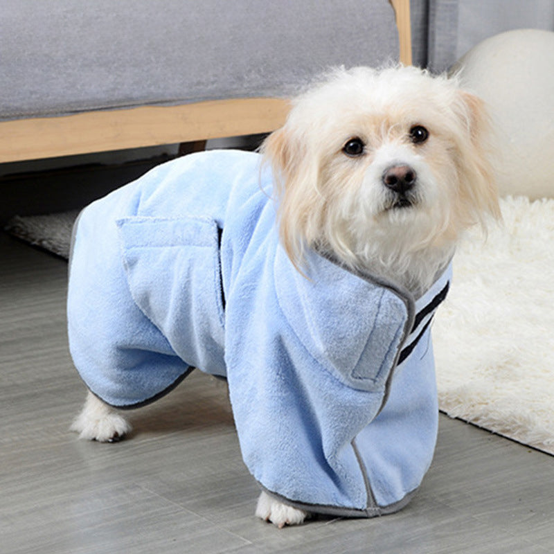 Pet Bathrobe Fast Drying Towel Microfiber - back view - PET'S FUN | dog entertainment