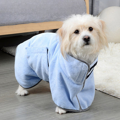 Pet Bathrobe Fast Drying Towel Microfiber - back view - PET'S FUN | dog entertainment