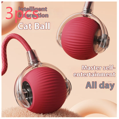 Electric Cat Toy Automatic Cat Ball Self-entertainment - angle view - PET'S FUN | cat supplies