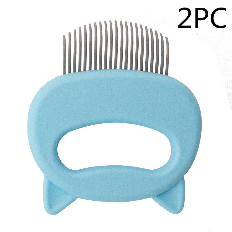 Pet Hair Removal Massaging Shell Comb - angle view - PET'S FUN | pet play