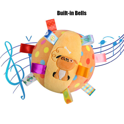 Plush Dog Sound Ringing Ball, Interactive Pet Toy, - side view - PET'S FUN | dog supplies