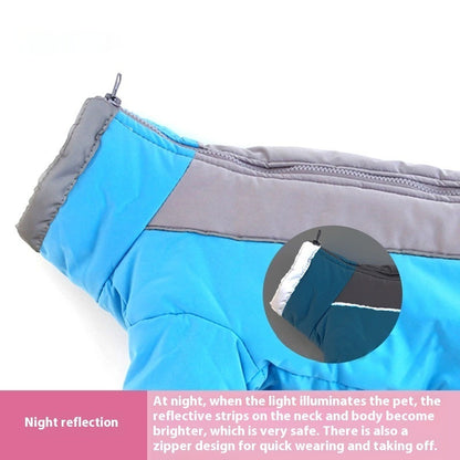 Thickened Velvet Cotton Clothes Plush Coat - angle view - PET'S FUN | dog entertainment