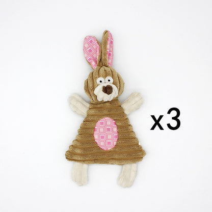Pet Toy Donkey Shape Corduroy Chew Toy for - angle view - PET'S FUN | dog play