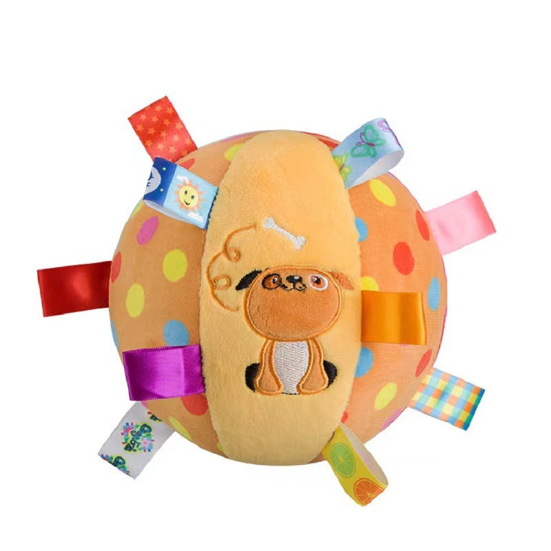 Plush Dog Sound Ringing Ball, Interactive Pet Toy, - lifestyle view - PET'S FUN | dog bed