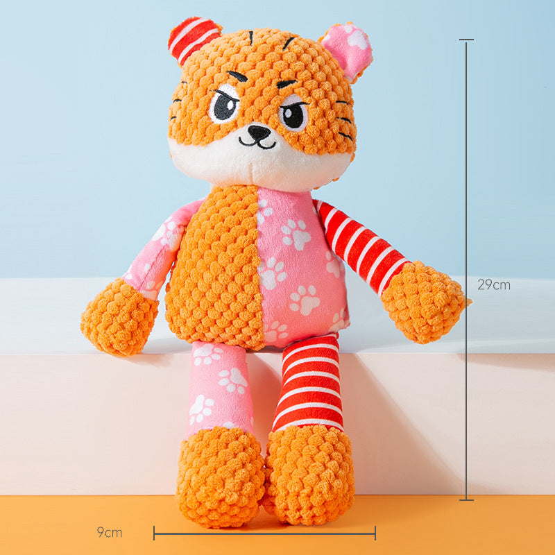 Sound Plush Pets Dog Toy with Molars - detail view - PET'S FUN | interactive dog toy