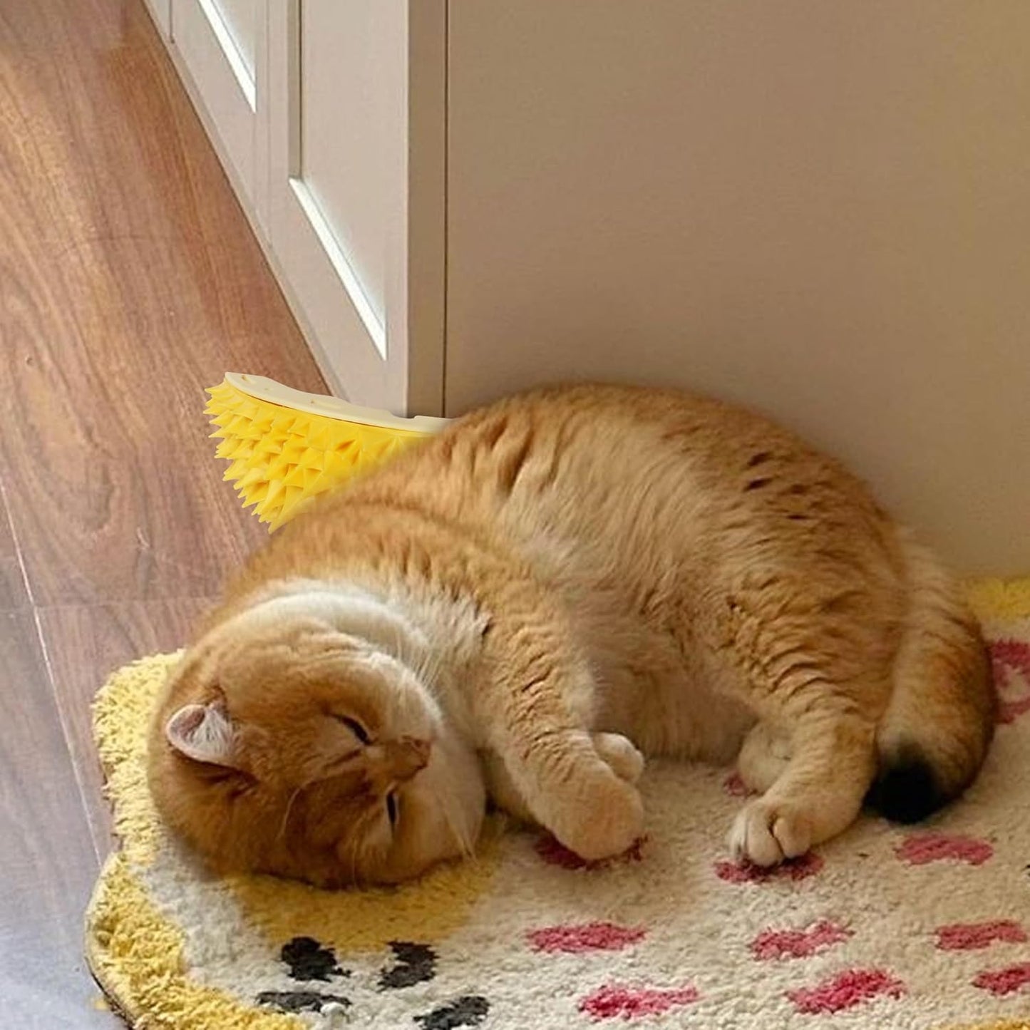 Cat Corner Scratcher Durian Shaped Corner Tickler Cat Mint Self Groomer Toy K...