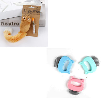Pet Hair Removal Massaging Shell Comb - detail view - PET'S FUN | pet supplies