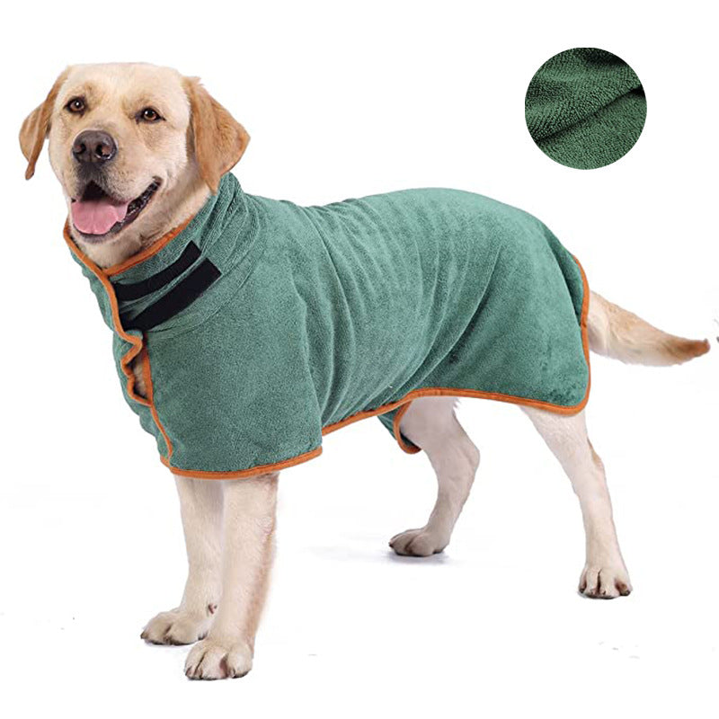 Pet Bathrobe Fast Drying Towel Microfiber - front view - PET'S FUN | dog toy