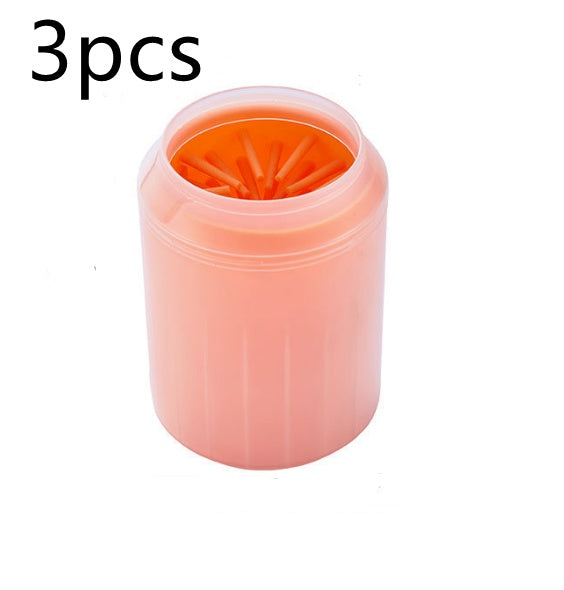 Pet Paw Cleaner Cleaning Kit Cup Soft Brush - detail view - PET'S FUN | pet accessories