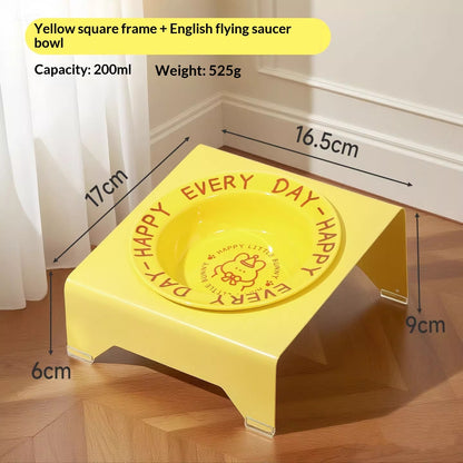 Ceramic Cat Food Cat Magnetic High Legged Cat Bowl - lifestyle view - PET'S FUN | cat supplies