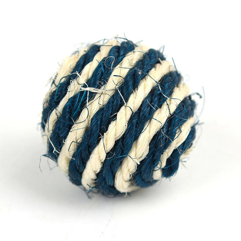 Cat Scratching Toy Sisal Tease Cat Ball - side view - PET'S FUN | cat supplies