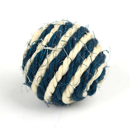 Cat Scratching Toy Sisal Tease Cat Ball - side view - PET'S FUN | cat supplies