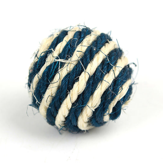 Cat Scratching Toy Sisal Tease Cat Ball - side view - PET'S FUN | cat supplies