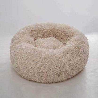 Washable Round Plush Kennel - angle view - PET'S FUN | dog entertainment