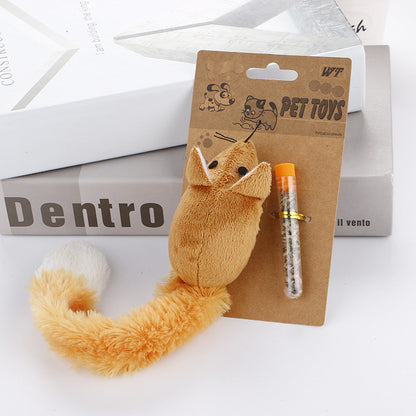 Plush Mouse and Cat Toy - back view - PET'S FUN | cat accessories