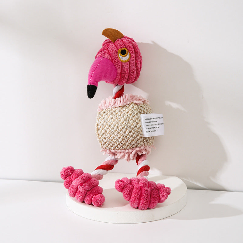 Pet Toy Donkey Shape Corduroy Chew Toy for - front view - PET'S FUN | dog accessories
