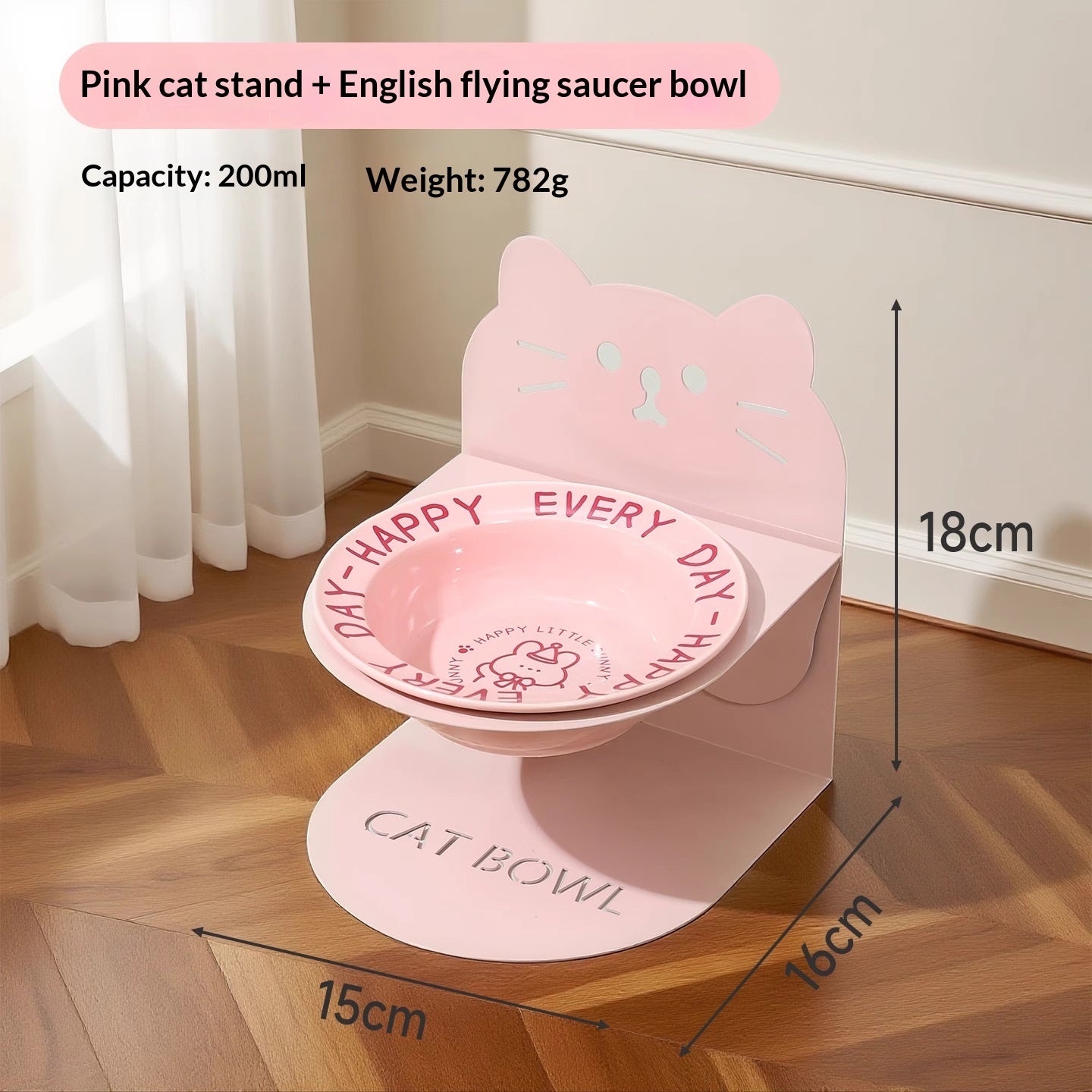 Ceramic Cat Food Cat Magnetic High Legged Cat Bowl - detail view - PET'S FUN | cat accessories