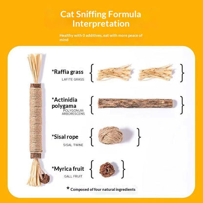 Cat Catnip Teething Stick Raffia Pet Toy