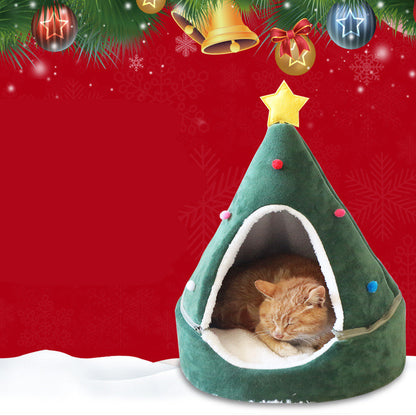 Christmas tree cat litter - side view - PET'S FUN | cat supplies