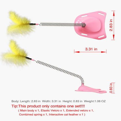 Cat Supplies Toy Spring Funny Stick Feather - back view - PET'S FUN | cat accessories