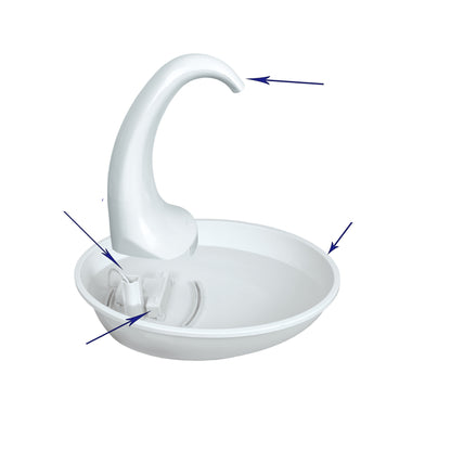 Pet Drinking Fountain Cat Feeding Water Flowing - side view - PET'S FUN | cat supplies