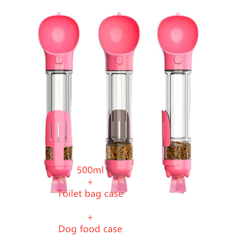 Pet Water Bottle Feeder Bowl Garbage Bag - back view - PET'S FUN | interactive dog toy