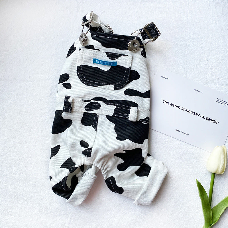 Pet Cow Lovers' Teddy Bear Suspenders - angle view - PET'S FUN | pet accessories