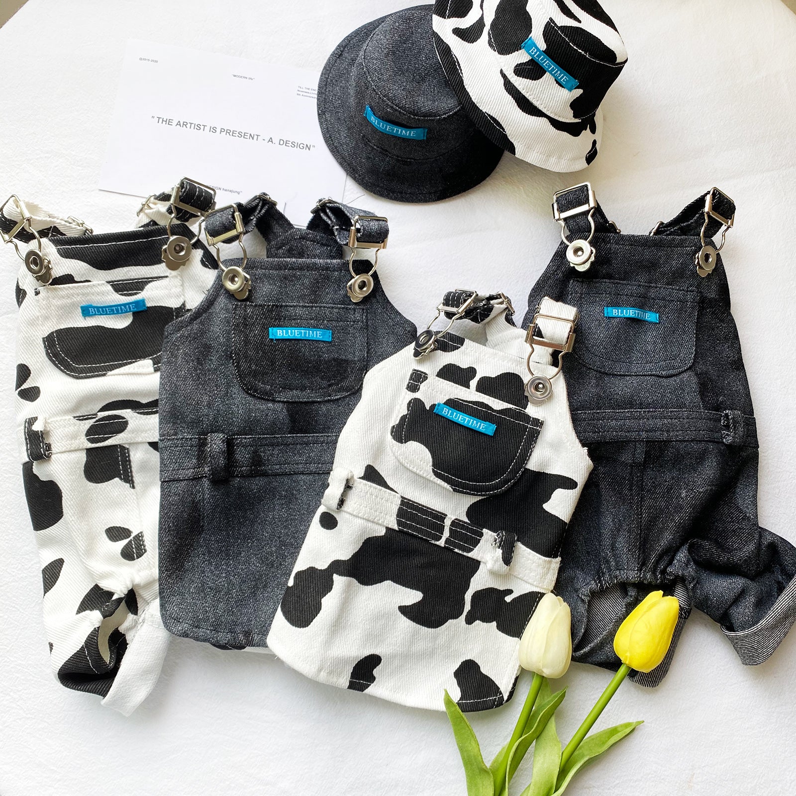 Pet Cow Lovers' Teddy Bear Suspenders - side view - PET'S FUN | pet supplies