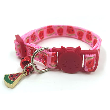 Pet Print Bell Cat Collar Cat Strap - side view - PET'S FUN | cat entertainment