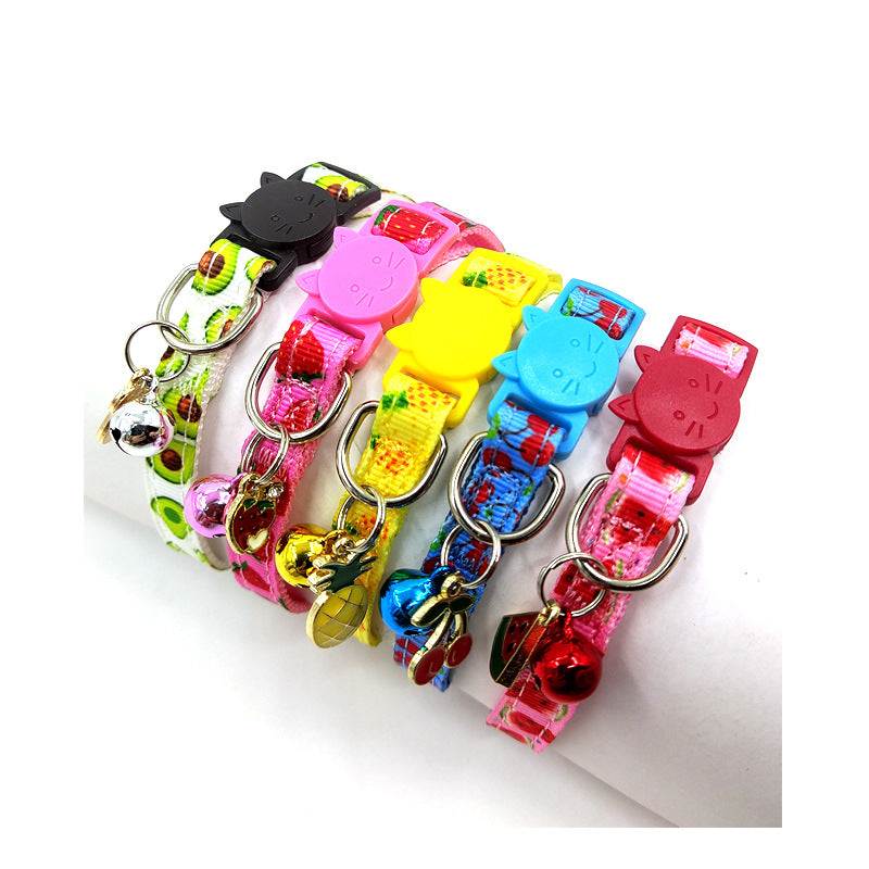 Pet Print Bell Cat Collar Cat Strap - side view - PET'S FUN | cat supplies