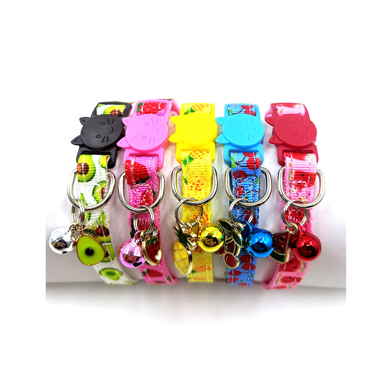 Pet Print Bell Cat Collar Cat Strap - back view - PET'S FUN | cat accessories
