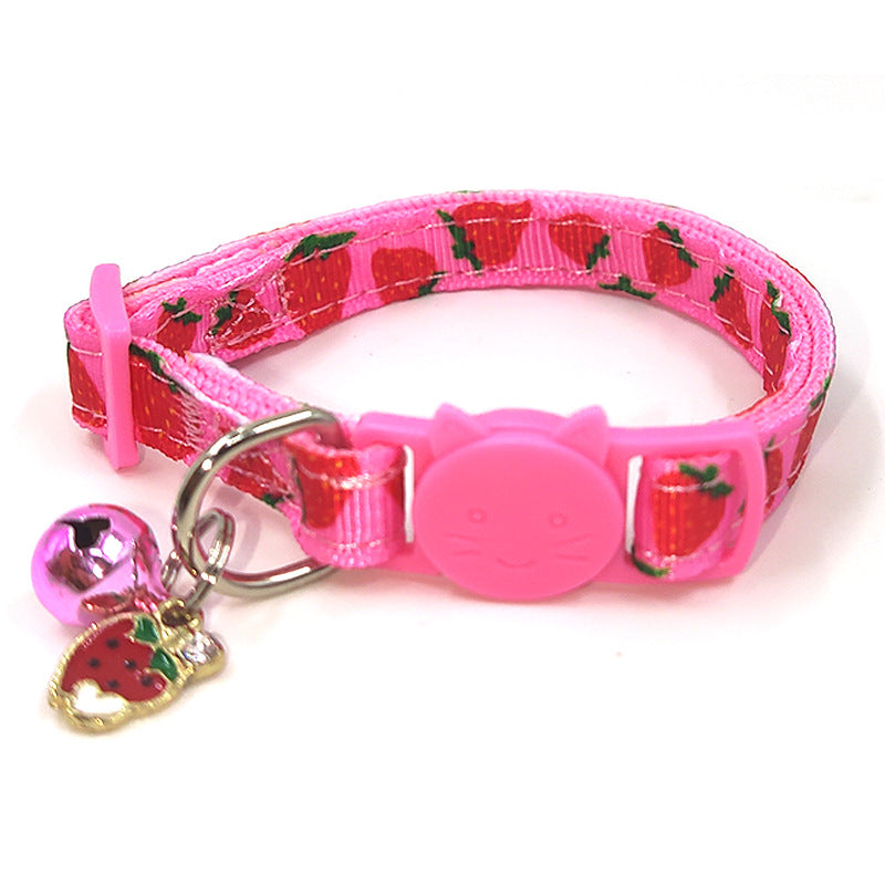 Pet Print Bell Cat Collar Cat Strap - front view - PET'S FUN | cat bed
