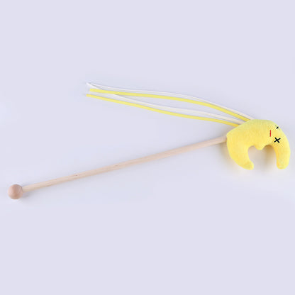 Interactive Cat Feather Wand Toy - Bell Mouse Teaser - lifestyle view - PET'S FUN | cat supplies