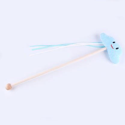 Interactive Cat Feather Wand Toy - Bell Mouse Teaser - detail view - PET'S FUN | cat toy