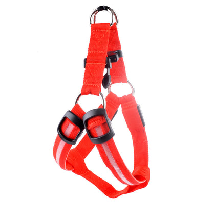 Dog Leashing Vest with Led Illuminated Chest - angle view - PET'S FUN | dog toy