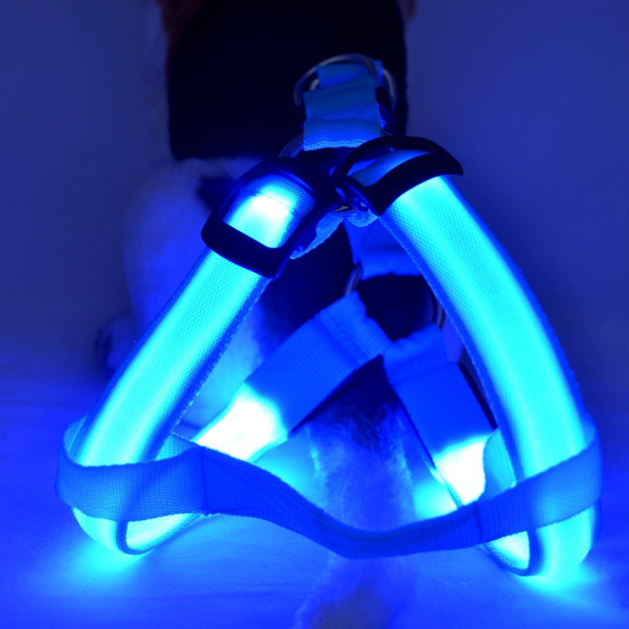 Dog Leashing Vest with Led Illuminated Chest - side view - PET'S FUN | dog toy