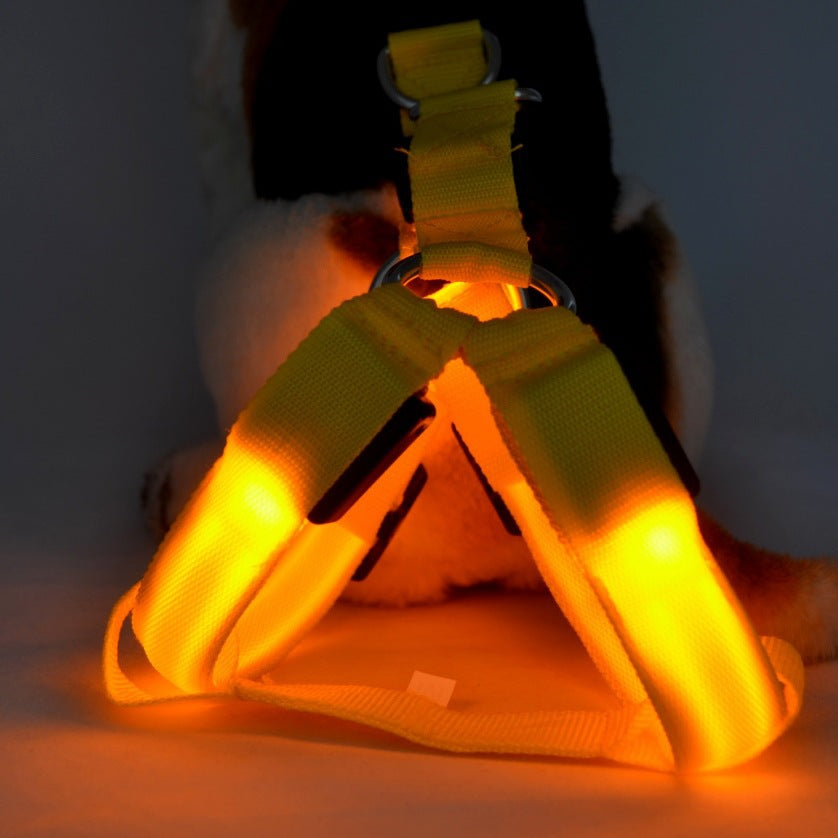 Dog Leashing Vest with Led Illuminated Chest - back view - PET'S FUN | dog accessories