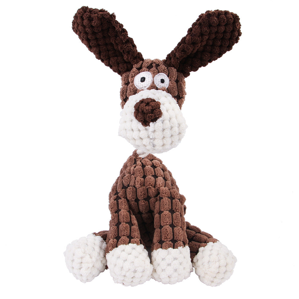 Pet Toy Donkey Shape Corduroy Chew Toy for - detail view - PET'S FUN | interactive dog toy
