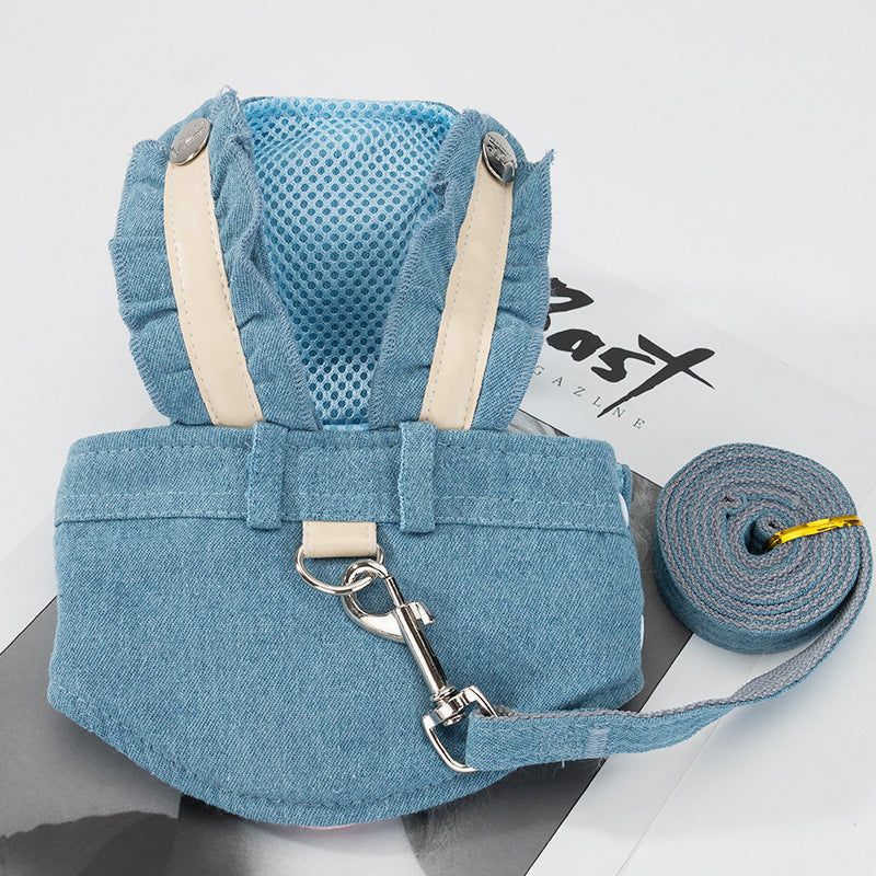 Cross-border Vest-style Traction Rope for - back view - PET'S FUN | interactive dog toy